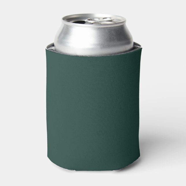 Minimalist emerald green solid plain elegant chic can cooler (Can Front)
