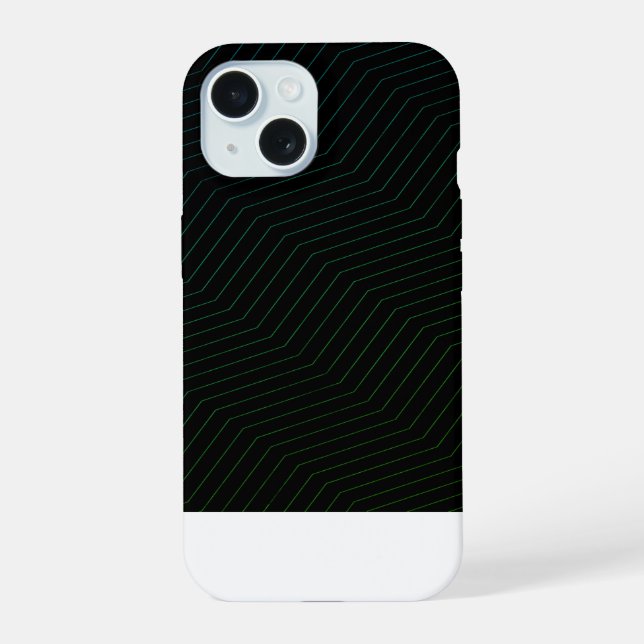 Minimalist Emerald Green Zig Zag Geometric Modern  iPhone 15 Case (Back)