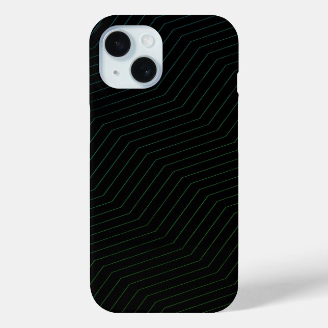 Minimalist Emerald & Teal Zig-Zag Modern Geometric Case-Mate iPhone Case (Back)
