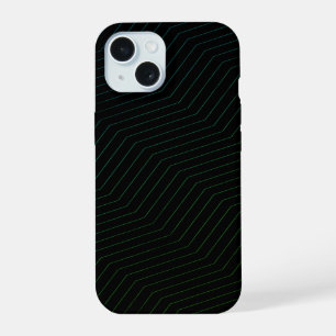 Minimalist Emerald & Teal Zig-Zag Modern Geometric iPhone 15 Case