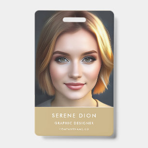 Minimalist Employee Name ID Card Photo Badge