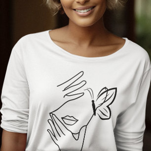 Minimalist Empowering Women Butterfly Love White T-Shirt