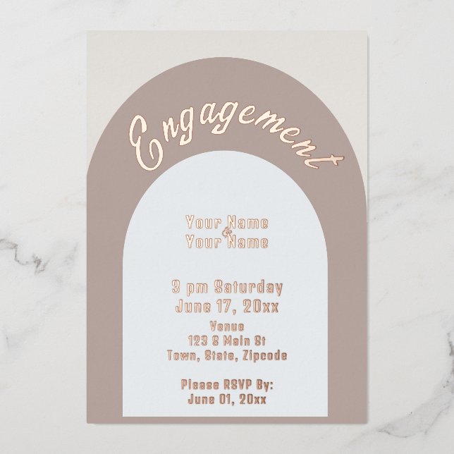 Minimalist Engagement Foil Invitation (Front)