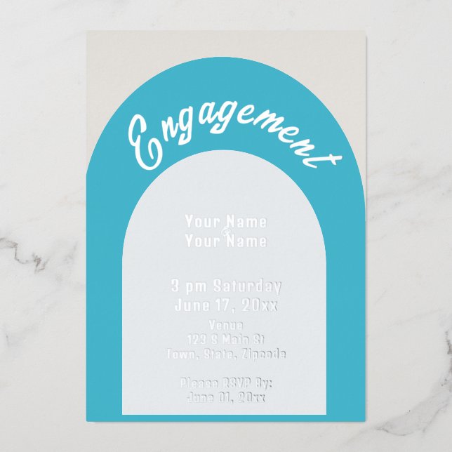 Minimalist Engagement Foil Invitation (Front)