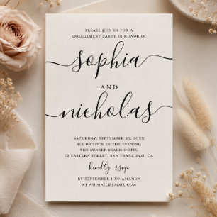 Minimalist Engagement Party Modern Clean Script Invitation