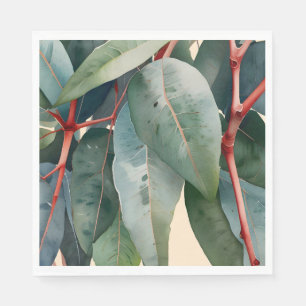 Minimalist Eucalyptus Botanical Art Napkin