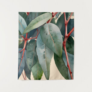 Minimalist Eucalyptus Botanical Art Tapestry