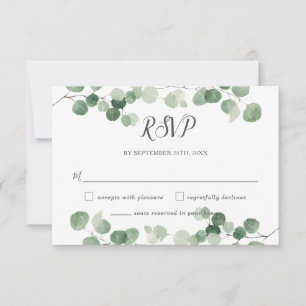 Minimalist Eucalyptus Greenery Reply Gay Wedding RSVP Card