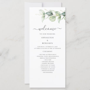 Minimalist Eucalyptus Greenery Wedding Program