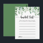 Minimalist Eucalyptus Simple Bucket List Cards<br><div class="desc">These minimalist eucalyptus simple bucket list cards are the perfect activity for a rustic wedding reception or bridal shower. The design features hand-painted watercolor green eucalyptus,  inspiring natural beauty.

Change the wording to suit any life event. Bucket list sign is sold separately.</div>