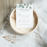 Minimalist Eucalyptus Wedding Menu Choice RSVP<br><div class="desc">These minimalist eucalyptus wedding menu choice cards are perfect for a rustic wedding. The design features watercolor elegant green eucalyptus leaves.</div>
