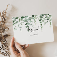 Minimalist Eucalyptus Wedding Reserved Sign