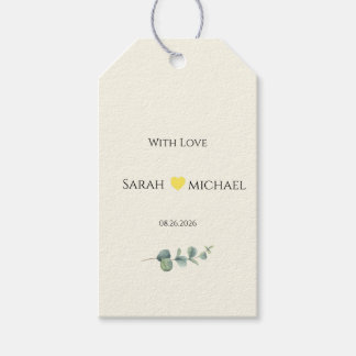 Minimalist Eucalyptus with Love Wedding Favor Tag