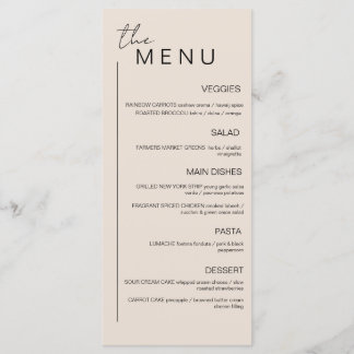 Minimalist Event Menu