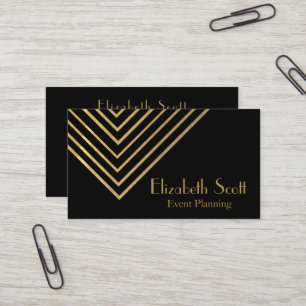 Minimalist Event Planner Chevron Lines Design Business Card