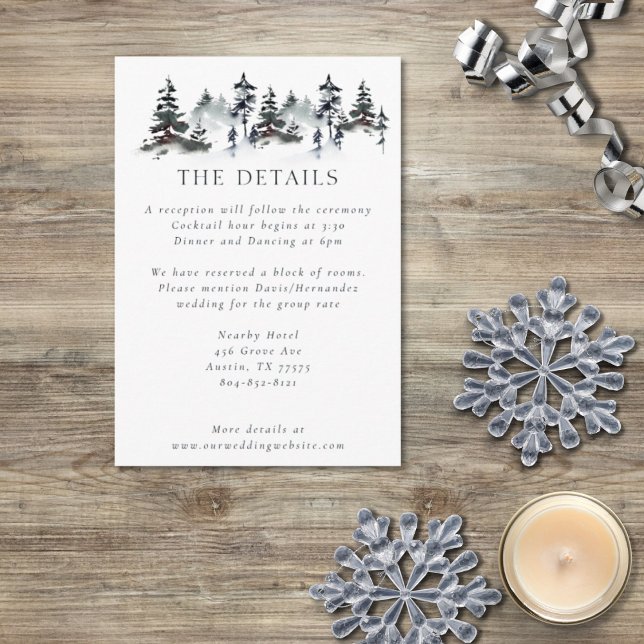 Minimalist Evergreen Mountain Green Slate Blue Enclosure Card (Creator Uploaded)