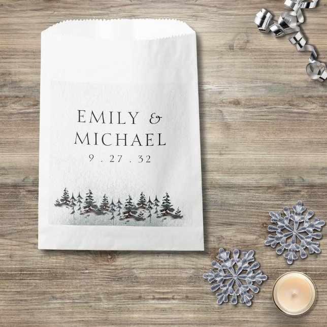 Minimalist Evergreen Mountain Green Slate Blue Favour Bag (Creator Uploaded)