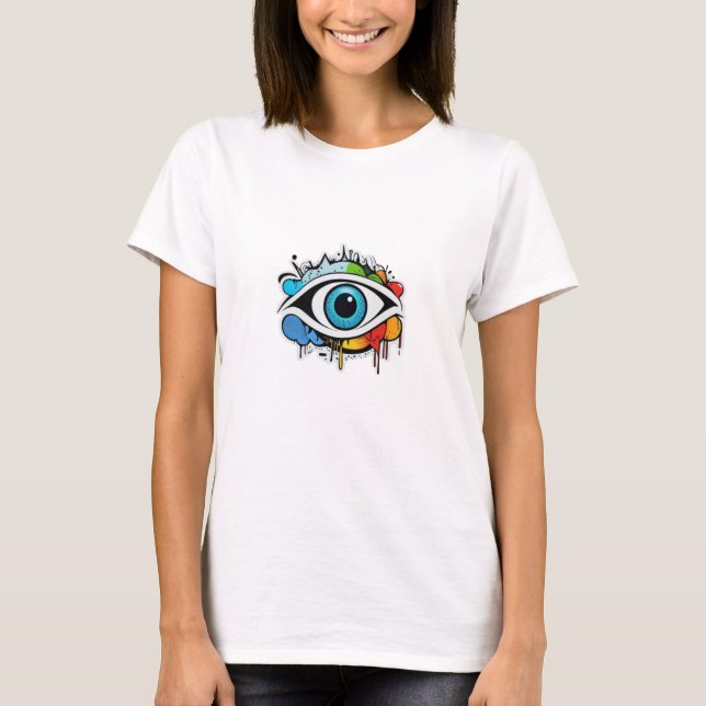 Minimalist Evil Eye Graffiti T-Shirt Design (Front)
