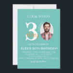 Minimalist evite Birthday 30th, Men Digital 30th  Invitation<br><div class="desc">Minimalist evite Birthday 30th,  Men Digital 30th Invite with Photo,  evite Birthday for Man,  Black Gold,  Electronic,  Editable</div>