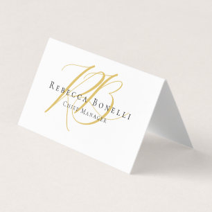 Minimalist Exclusive Modern Gold Color Monogram Business Card