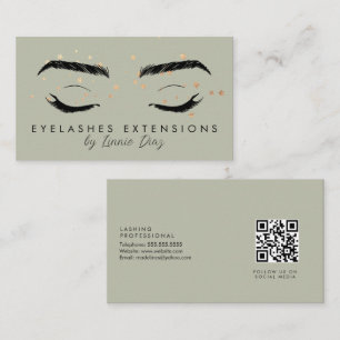Minimalist Eyelashes Extensions Salon Foil Stars C Business Card