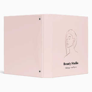 Minimalist Face Logo Hair Beauty Makeup Pink Binder