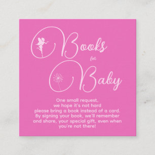 Minimalist Fairy Girl Books For Baby Birthday Encl Enclosure Card