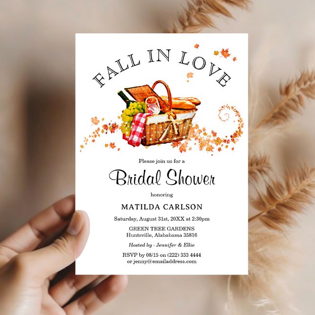 Minimalist Fall in Love Bridal Shower Invitation (Creator Uploaded)