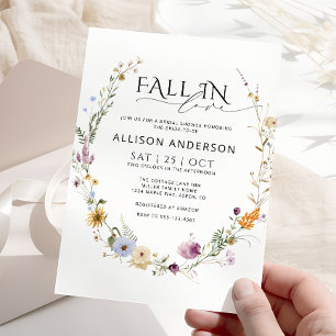 Minimalist Fall In Love Bridal Shower Invitation
