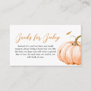 Minimalist Fall Little Pumpkin Baby Books for Baby Enclosure Card