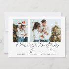 Minimalist Family 2 Photos Script Merry Christmas