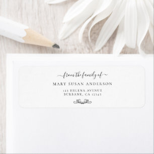 Minimalist Family Funeral Return Address