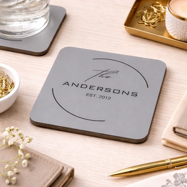 Minimalist Family Monogram Coaster (Creator Uploaded)