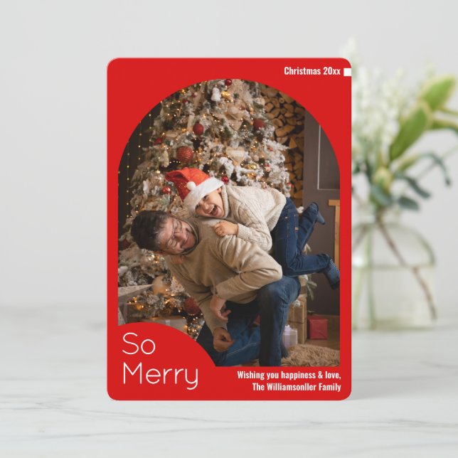 Minimalist Family Photo Christmas Holiday Card (Standing Front)