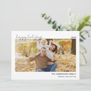 Minimalist Family Photo Christmas Holiday Card