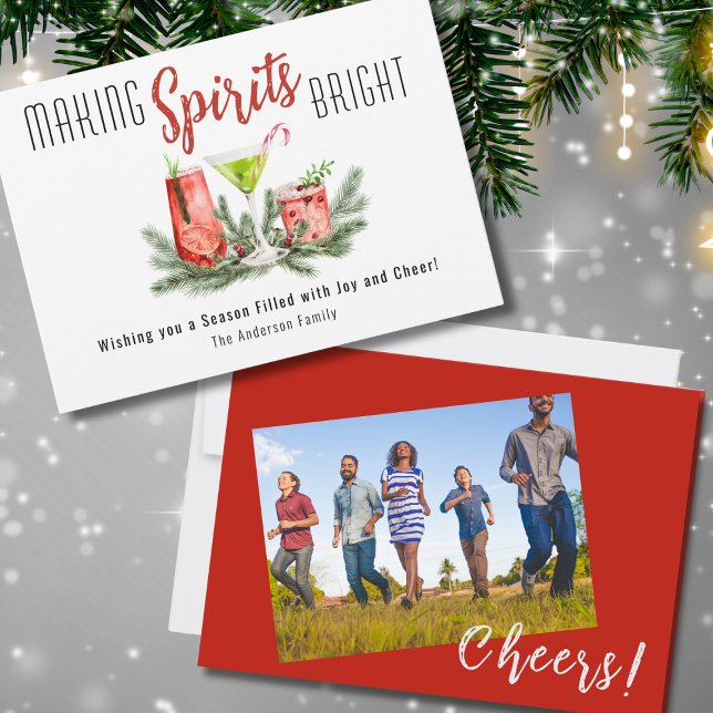 Minimalist Family Photo Holiday Flat Card (Creator Uploaded)