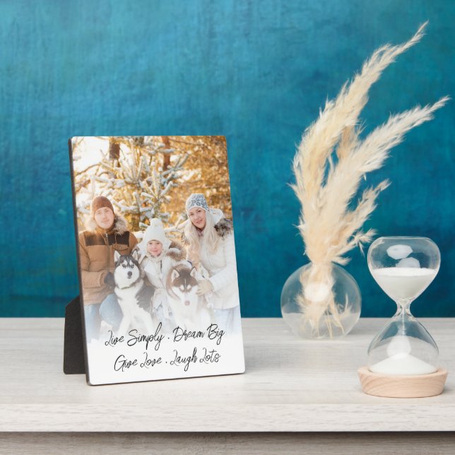 Minimalist Family Photo Overlay Custom Quote  Plaque (Side)