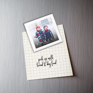Minimalist Family Photo Typography Magnet