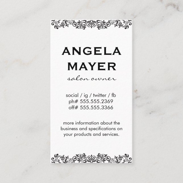 Minimalist Fancy Element Business Card (Front)