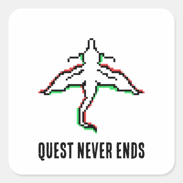 Minimalist Fantasy Dragon Art Square Sticker (Front)