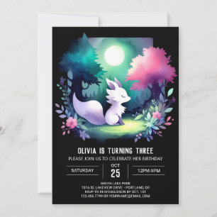 Minimalist Fantasy Wolf Birthday  Invitation