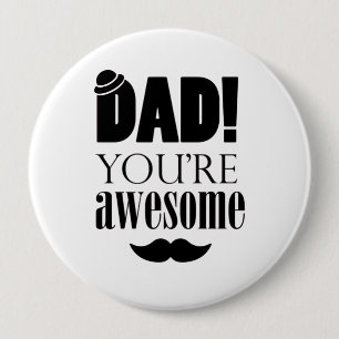 Minimalist Father's Day Typography Graphic! 4 Inch Round Button
