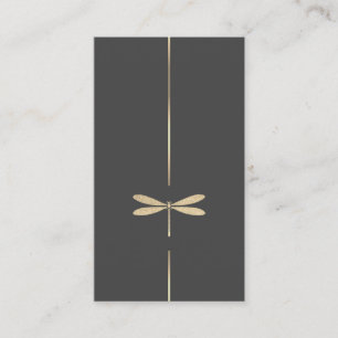 Minimalist Faux Glitter Dragonfly Business Card