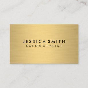 Minimalist Faux Metallic Gold Brushed Business Card