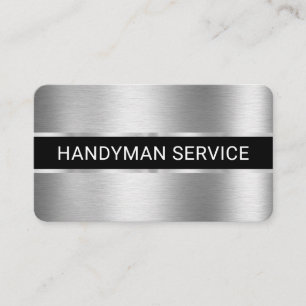 Minimalist Faux Silver Stripe Layer Business Card