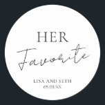 Minimalist Favourite Classic Wedding Round Sticker<br><div class="desc">Elegant and classic design.</div>