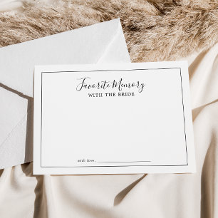 Minimalist Favourite Memory With The Bride Game Advice Card