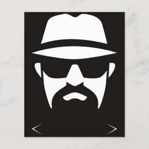Minimalist Fedora Black & White: Lines of intrigue Flyer