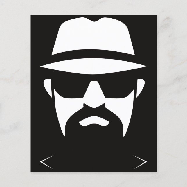 Minimalist Fedora Black & White: Lines of intrigue Flyer (Front)