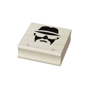 Minimalist Fedora Black & White: Lines of intrigue Rubber Stamp